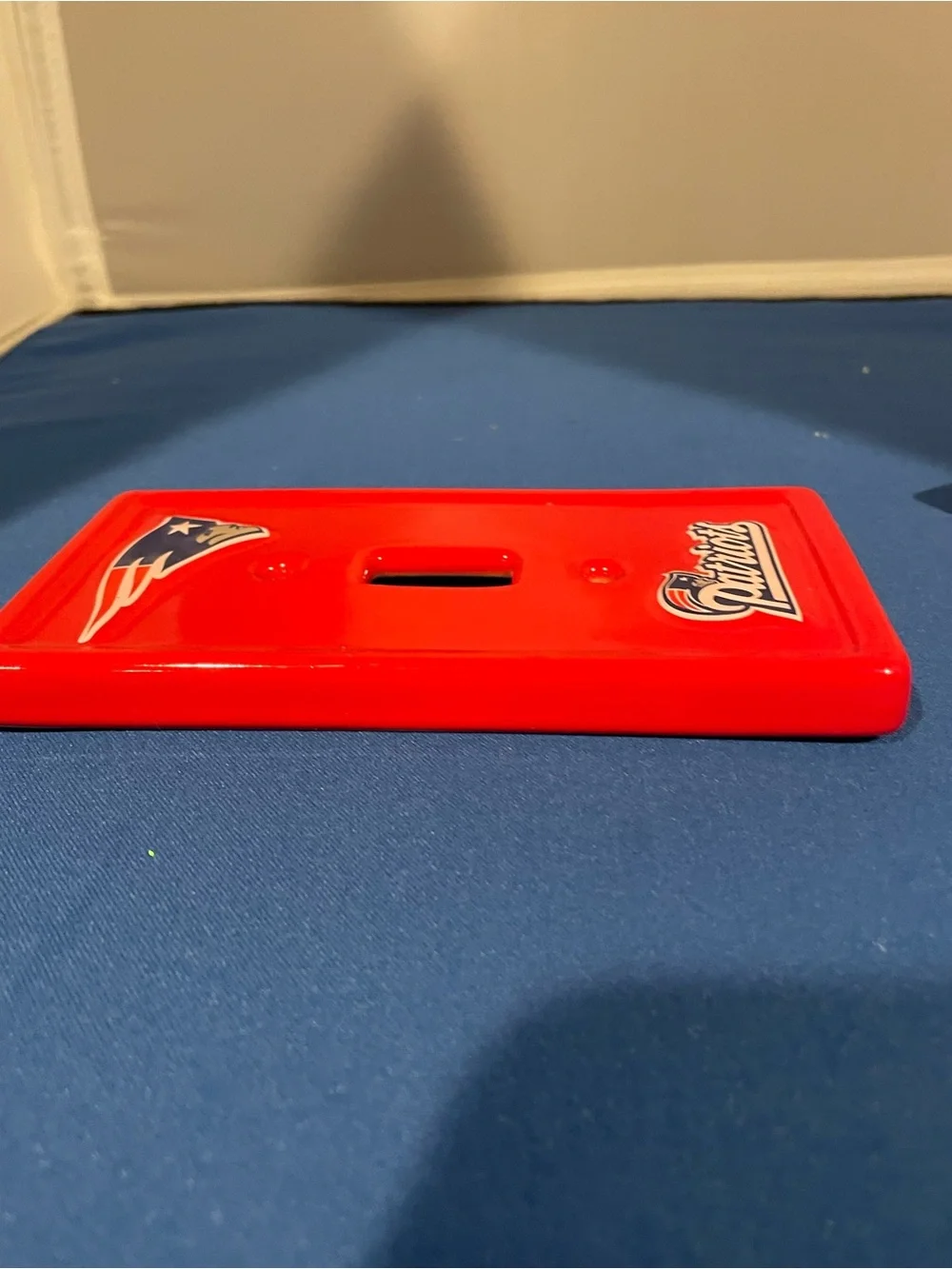 Ceramic New England Patriots Red Light Switch Plate Covers - Set of 2